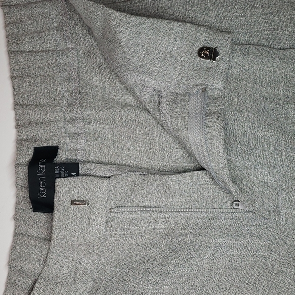 Karen Kane Cropped Pants Size M Lightweight Gray Elastic Waist High Rise Pockets - Picture 6 of 10
